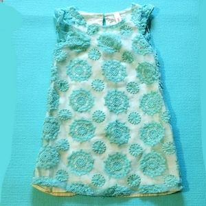 Cherokee Aqua Circle Design Girls Small 6 Dress